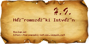 Háromszéki István névjegykártya